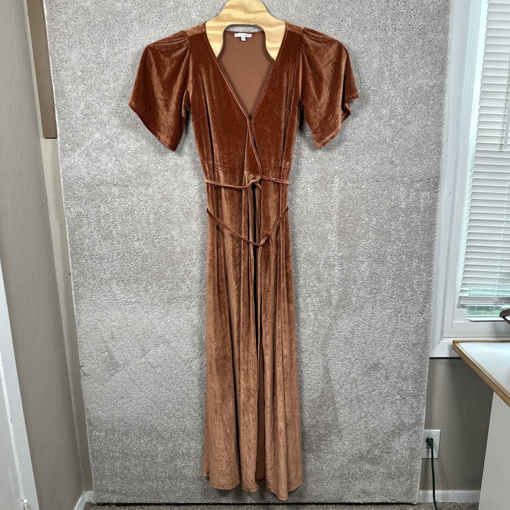 Baltic Born Meghan Velvet Wrap Maxi Dress In Spice Size Medium